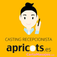 RECEPCIONISTA EN APRICOTS =  TURNOS de 8 horas y ESTABILIDAD